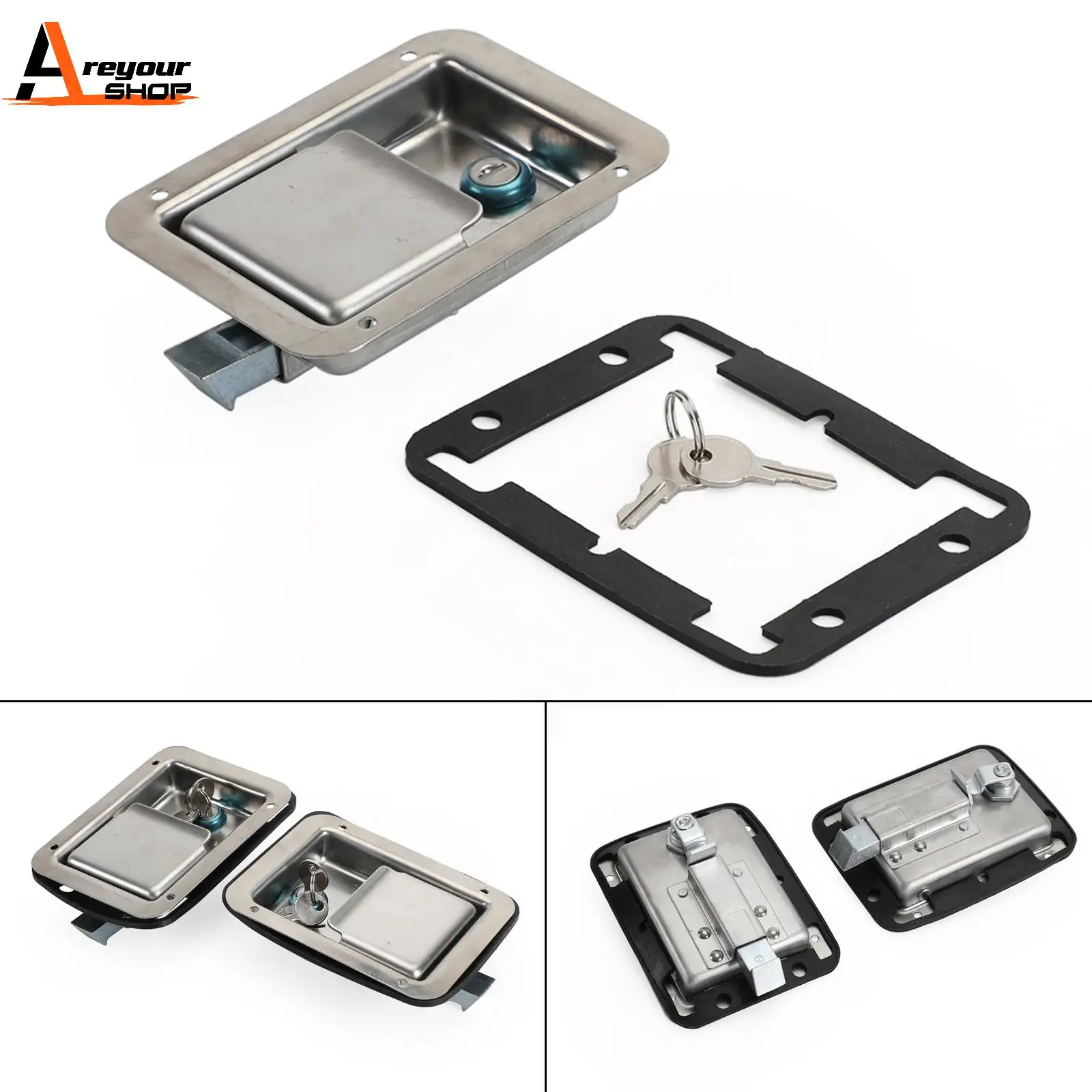 Areyourshop Stainless Steel Trailer Lock for electrical cabinet, toolbox, power distribution cabinets, control cabinets