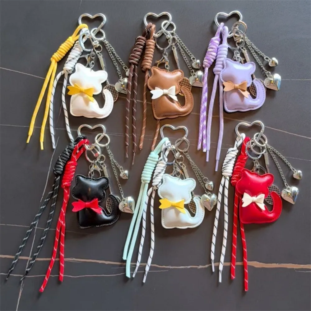 

Кожаный брелок с изображением кота, легкий универсальный рюкзак, кулон с кисточкой, сердце любви, ракетка для бадминтона, кулон, подарочные аксессуары