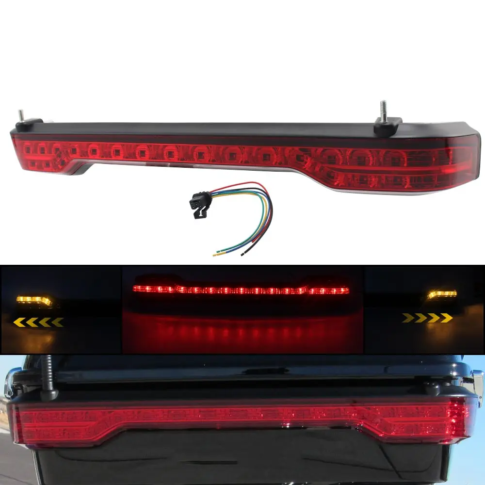 Motorcycle Rear Tour Trunk Pack Turn Signal Brake Light For Tour-Pak LED Tail Light For Harley Road Electra Glide Limited 14-23