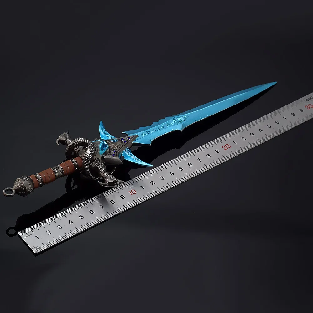 30cm World of Warcraft Arma Frostmourne Nerzhul O Rei Lich Jogo Modelo de Metal Decoração Katana Espada Samurai Presentes de Natal Brinquedos