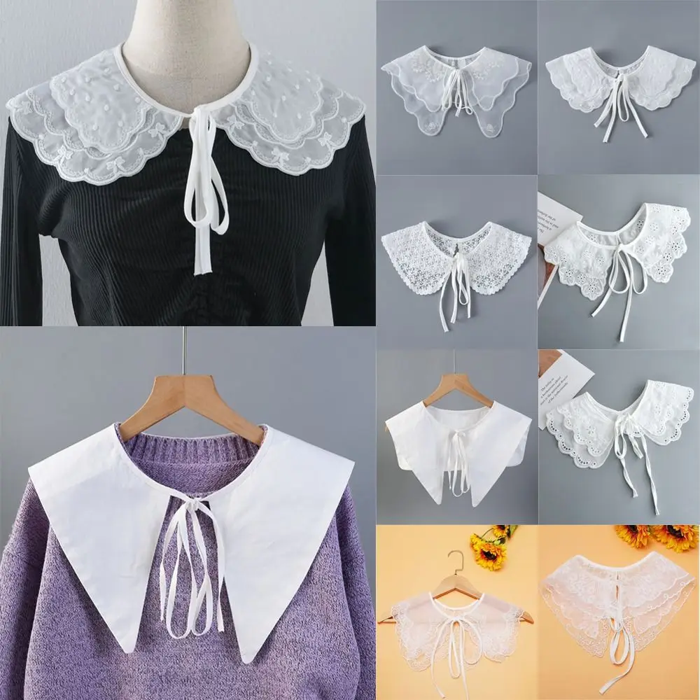 

Shawl Wrap Decoration Cotton Fake Collar DIY Detachable False Collar Adjust Clothes Women Girls