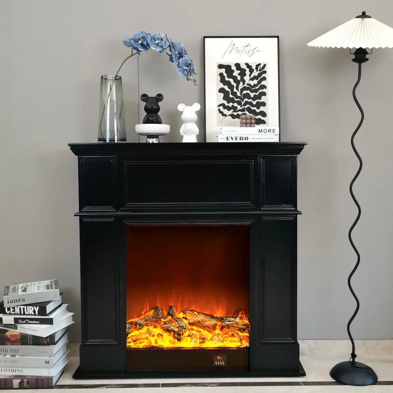 American simulation fire fireplace decorative  living room porch cabinet live stream photo background