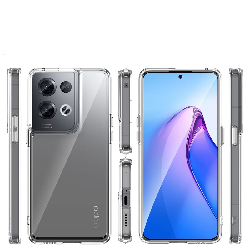 For Cover OPPO Reno 8 Pro 5G Case Reno 8 Pro 5G Capas Shockproof Luxury Clear Transparent Multicolor For Fundas Reno 8 Pro Cover