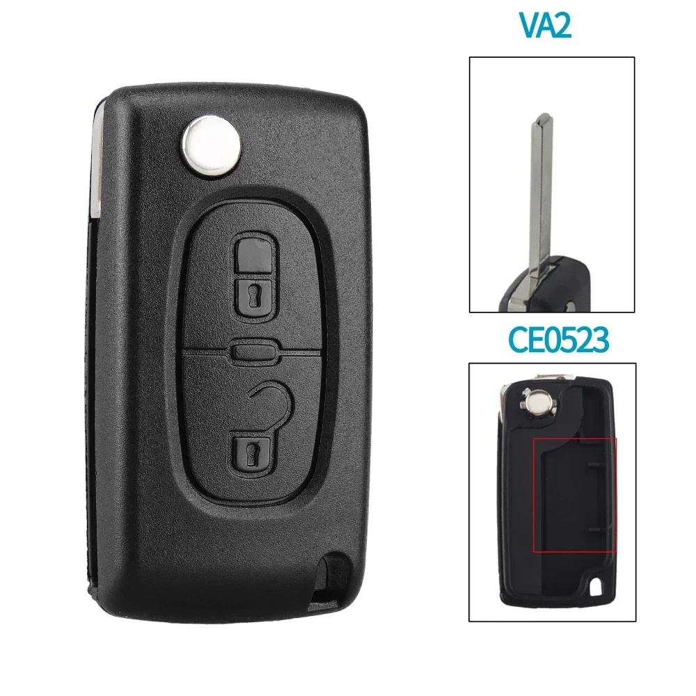 KEYYOU 2/3 Knoppen voor Peugeot 207 307 308 407 607 807 Voor Citroen C2 C3 C4 C5 C6 Afstandsbediening sleutel Case Va2/Hu83 CE0523 CE0536