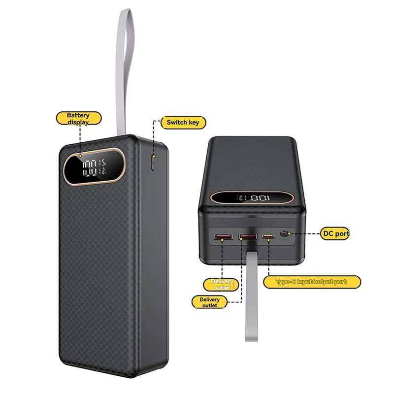 

ABEZ 18650 Battery Power Bank Case QC3.0 15W PD Quick Charge 21X18650 Battery Storage Box 15W Wireless Charge Shell
