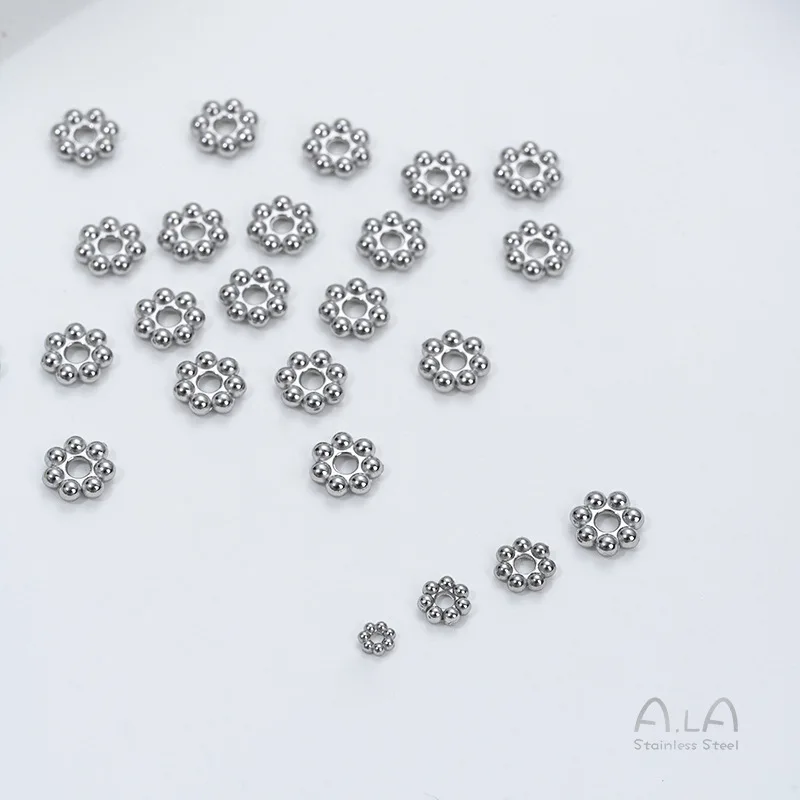 Bead Spacer Non-fading Titanium Steel Natural Snowflake 14k Plum Blossom Spacer DIY Beaded Bracelet Necklace Jewelry Gasket