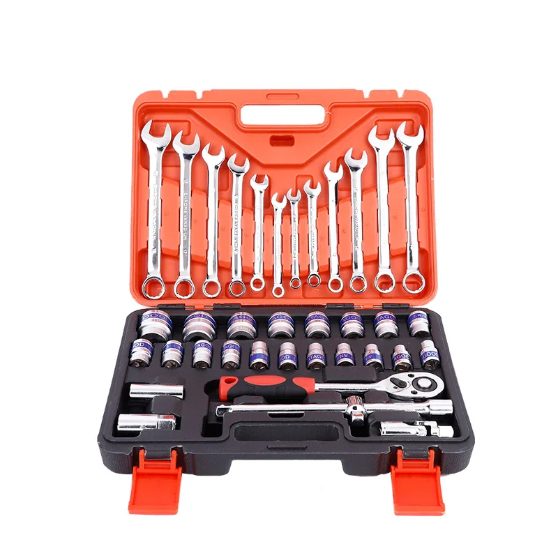 

Suitable for supply Automobile combination tool machine repair Auto repair sleeve wrench 37 pieces Sleeve combination set Sleeve