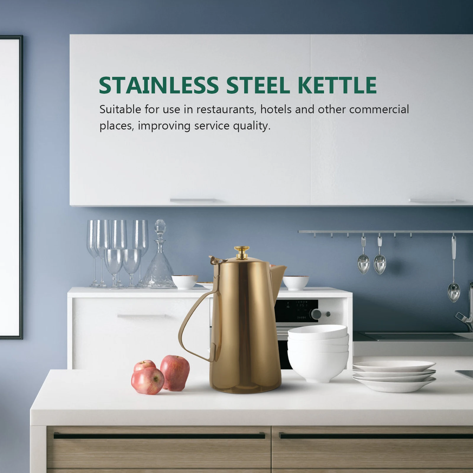 

Cold Water Pitcher 1.5L Golden Short Spout Stainless Steel Kitchen Oil Kettle Soup Pot Jug Tea Oil Liquid Storage Household