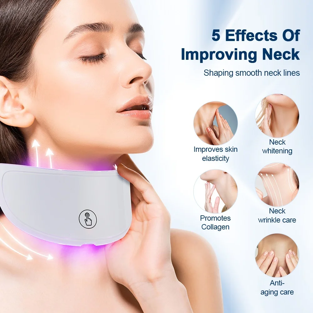 Neck LED Mask 7 Colors Photon Skin Tightening Lifting Neck Beauty Device Neck Wrinkle Remover Skin Care Brighten Rejuvenation