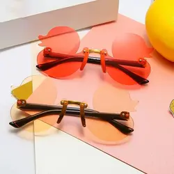 Stylish Cute Kids Sunglasses Rimless Cartoon Duck-Shaped Sunshade UV Protection Glasses Party Decoration Glasses For Kids