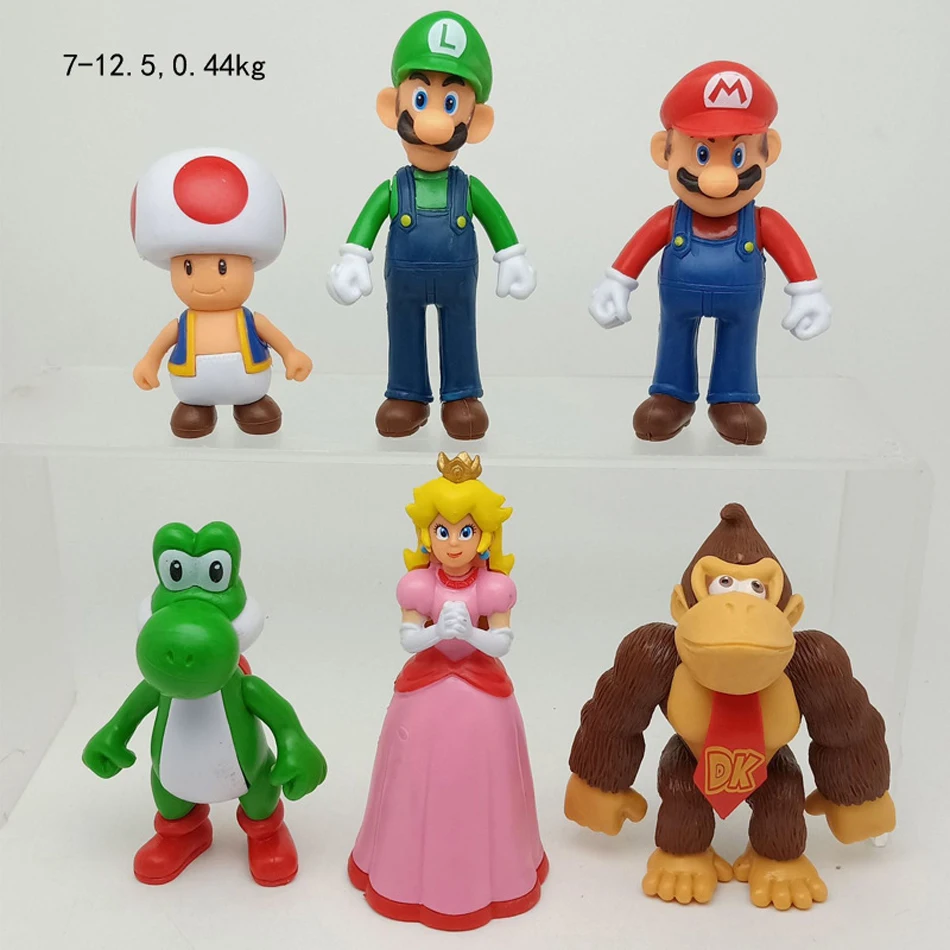 

5-18pcs/set Super Mario Bros PVC Action Figure Toys Dolls Model Set Luigi Yoshi Donkey Kong Mushroom holiday gifts
