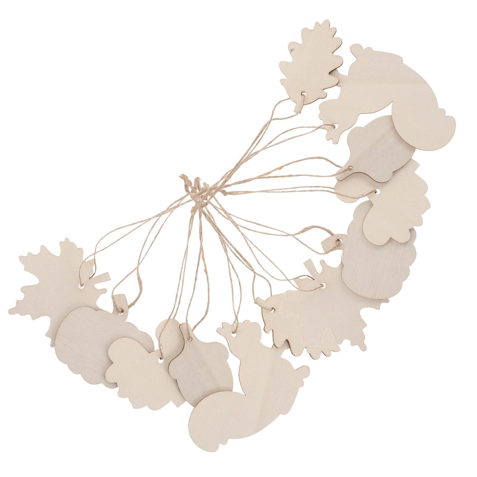 

60Pcs Wooden Decorations Unfinished Fall Wood Cutouts for DIY Crafts Autumn Home Decor Thanksgiving Hanging Ornaments