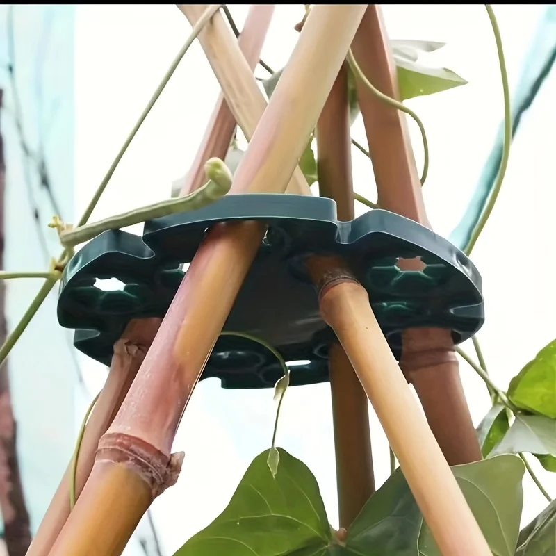 5pcs Green Plastic Plant Supports Featuring Multiple Rings Supports For Peas Beans Tomatoes Cucumbers Gardening Accessories