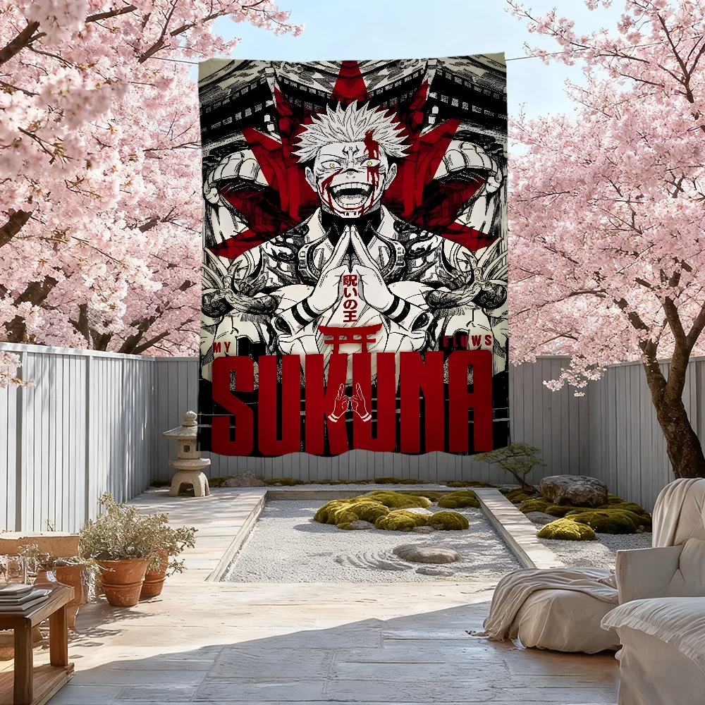 J-jujutsu anime K-kaisen Ryomen flag For Living Room Hanging Home Dorm Decor Art Garage Bar Wall Club Live Decoration Banner
