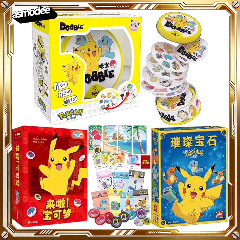 Juegos de mesa Pokémon de Asmodee, Dobble Splendor, juego de estrategia familiar, rompecabezas, juguetes para cumpleaños, días festivos, regalos para niños y niñas