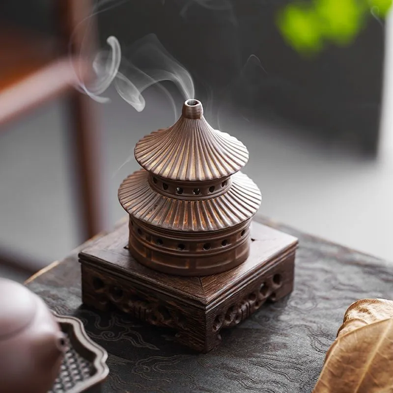 Chinese Ceramic Pagoda Incense Stove Household Indoor Incense Retro Agarwood Incense Stove Zen Tea Ceremony Decoration ZE567