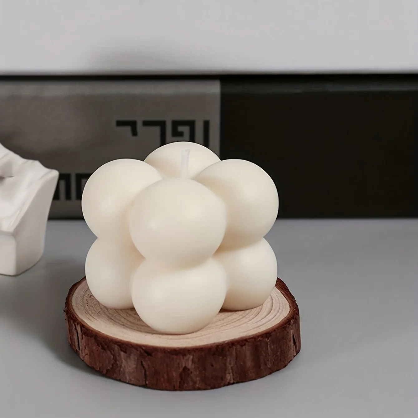 2 Stück – Aromatherapie-Kerzentablett aus Holz, minimalistischer Instagram-Stil, dekorative Dekoration, runder Kerzenständer