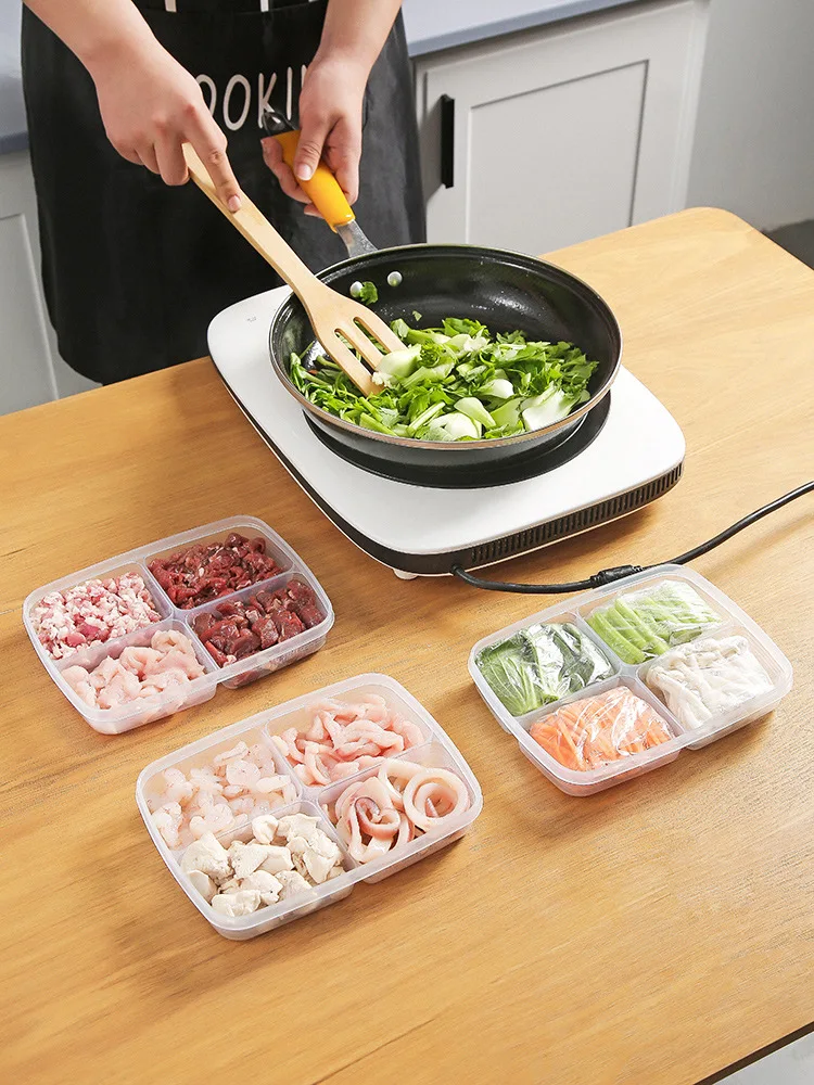 

Frozen Japanese Box Refrigerator Storage Box Food Sub-package Scallion and Ginger Preparation Side Dishes Frozen Preservation