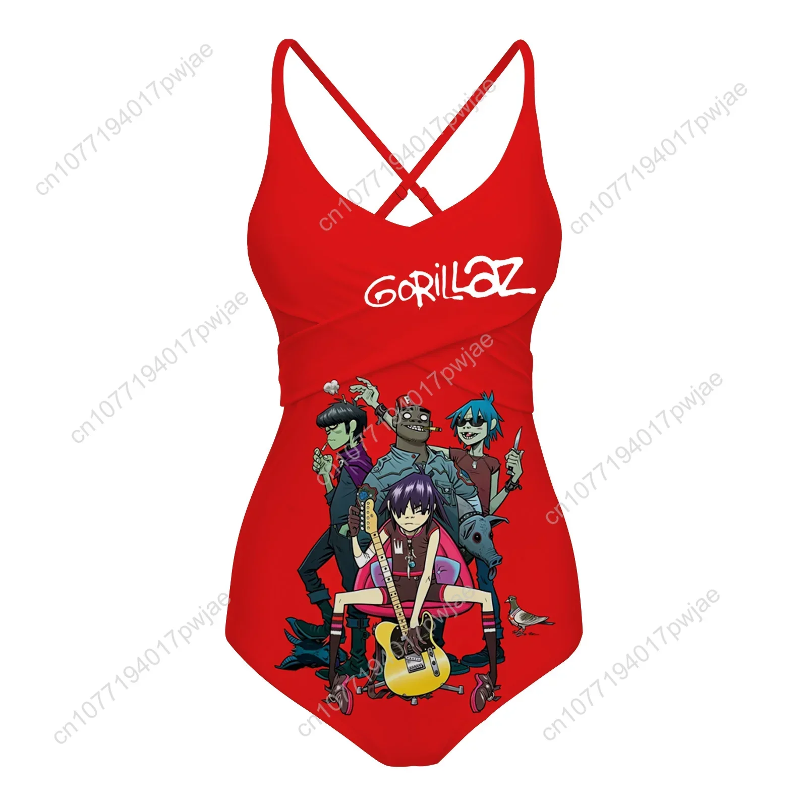 Gorillaz Rock Band Swimsuit Womens Sling Swimsuits Sexy Swimwear Pool Party Beach Bikini Summer Holiday Customize Bathing Suits