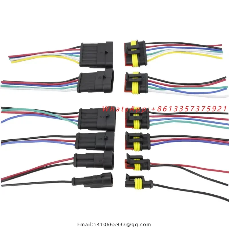 1 sets AMP 1P 2P 3P 4P 5P 6P Waterproof Electrical Auto Connector Male Female Plug with Wire Cable harness for Car Motorcycle