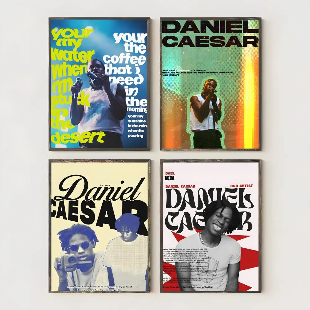 Popular Singer D-Daniel Caesar Poster Waterproof Canvas Art Wrinkle Free Wall Hanging For Home Living Room Bedroom Decor