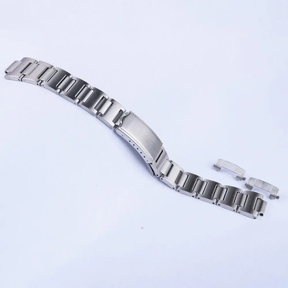 Correa de reloj curvada hueca de acero Vintage de 19mm, apta para SKX 6139-6002 6000 6001, reloj chrono