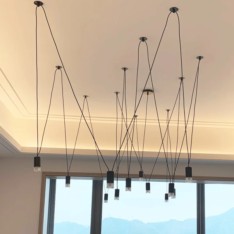 Nordic Modern DIY Line Pendant Light for Dining Living Room Bedroom Bar Counter Chandeliers Lampara Colgante Techo Lustres Lamp