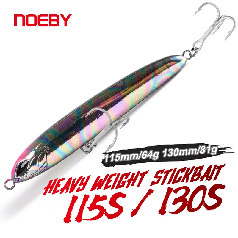 NOEBY NBL9745 Sinkender Stickbait-Köder 115mm 64g 130mm 81g Hochleistungs-Pencil-Köder für Weitwürfe im Salzwasser, Thunfisch- und GT-Angeln