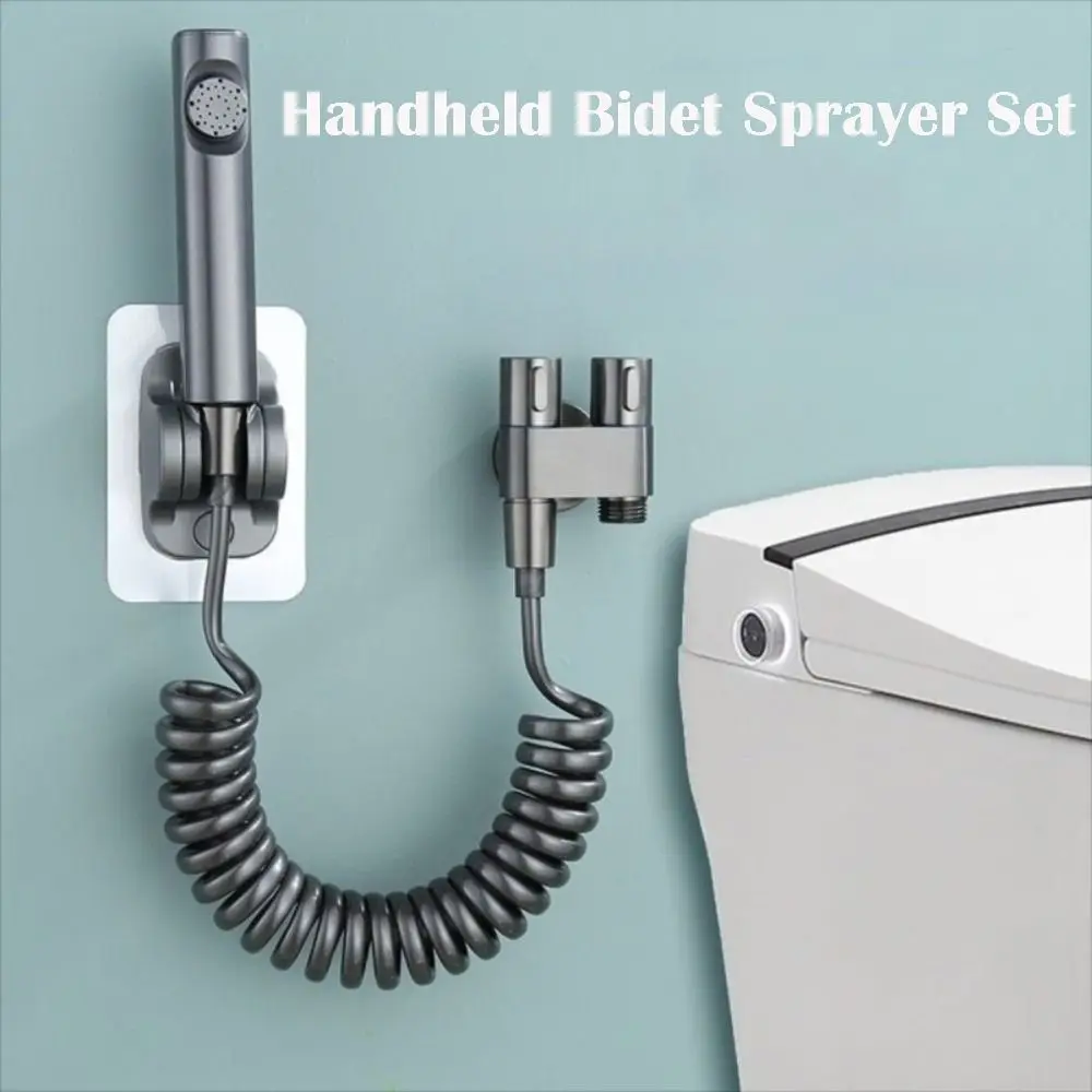 

ABS Handheld Bidet Sprayer Wall Bracket Self Cleaning Toilet Bidet Faucet No Punch Bathroom Bidet Spray Personal Hygiene