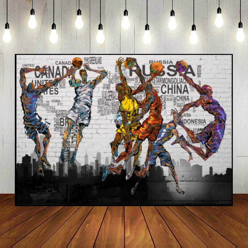 Basketball Background Photography Backdrops Cartoon Baby Shower Diverse Birthday Decoration Bring Energy and Fun to Your Room