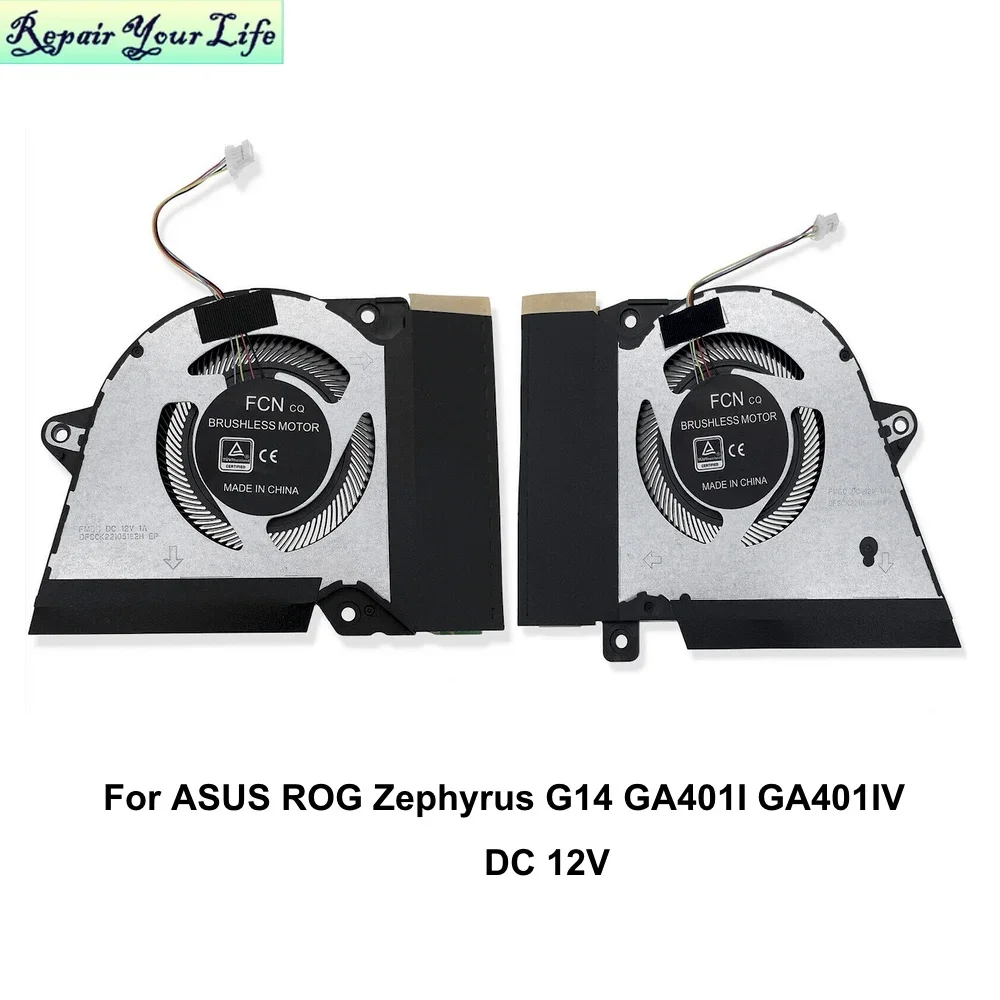 

CPU GPU Cooling Fan for ASUS Zephyrus ROG GA401 GA401i GA401ii GA401iv GA401IH GA401IHR 13NR03F0AM0801 13NR03F0AM0901 FMBB FMBC