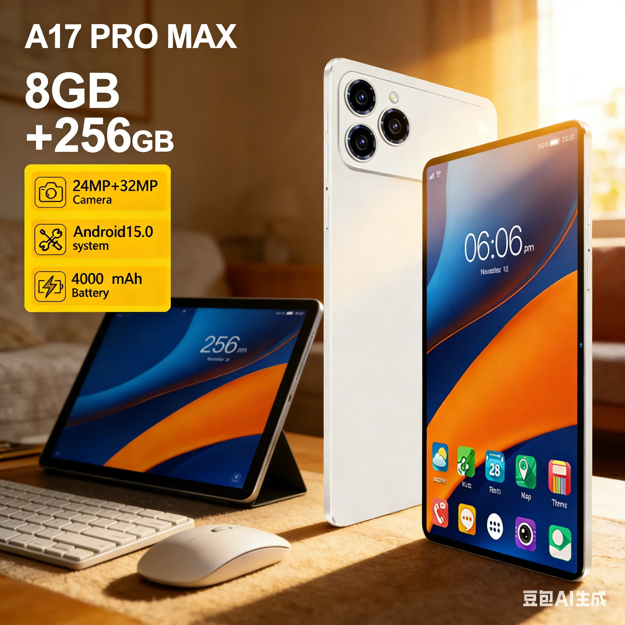 

A17 Pro Max Gaming Tablet 8GB RAM 256GB ROM 10.1" Immersive Display Type-C Fast Charging Android Tablet PC