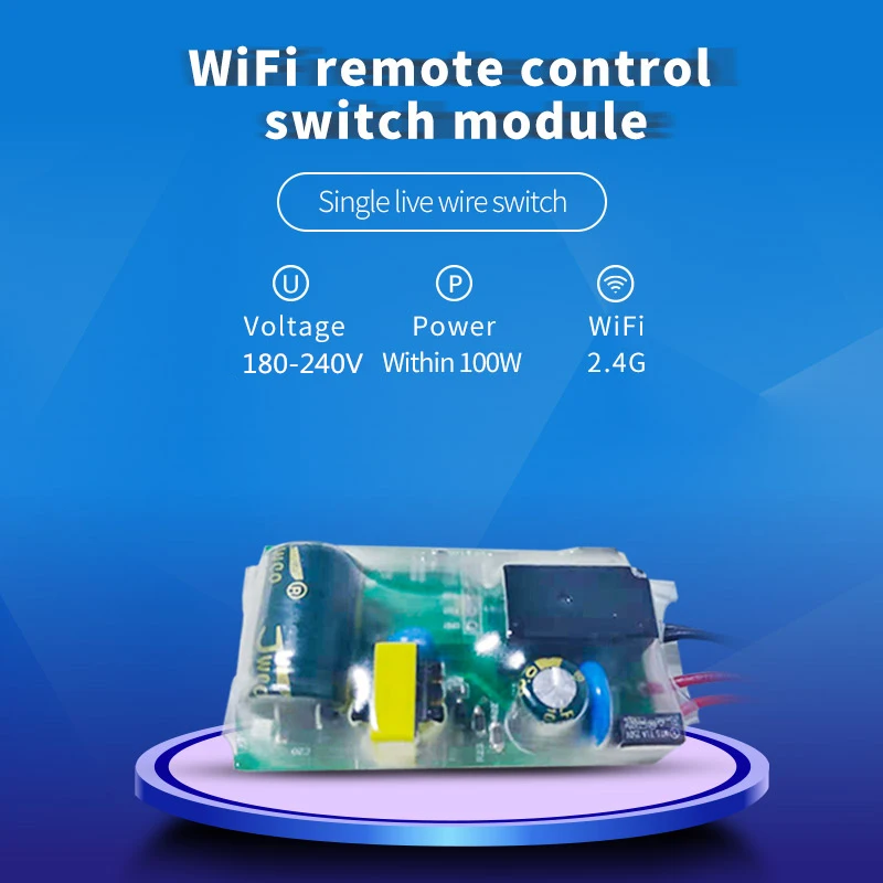 Mini Switch Module Wifi Single Fire Switch Module 180-240v Light Switch Module Alexa Home No Neutral Wire Needed