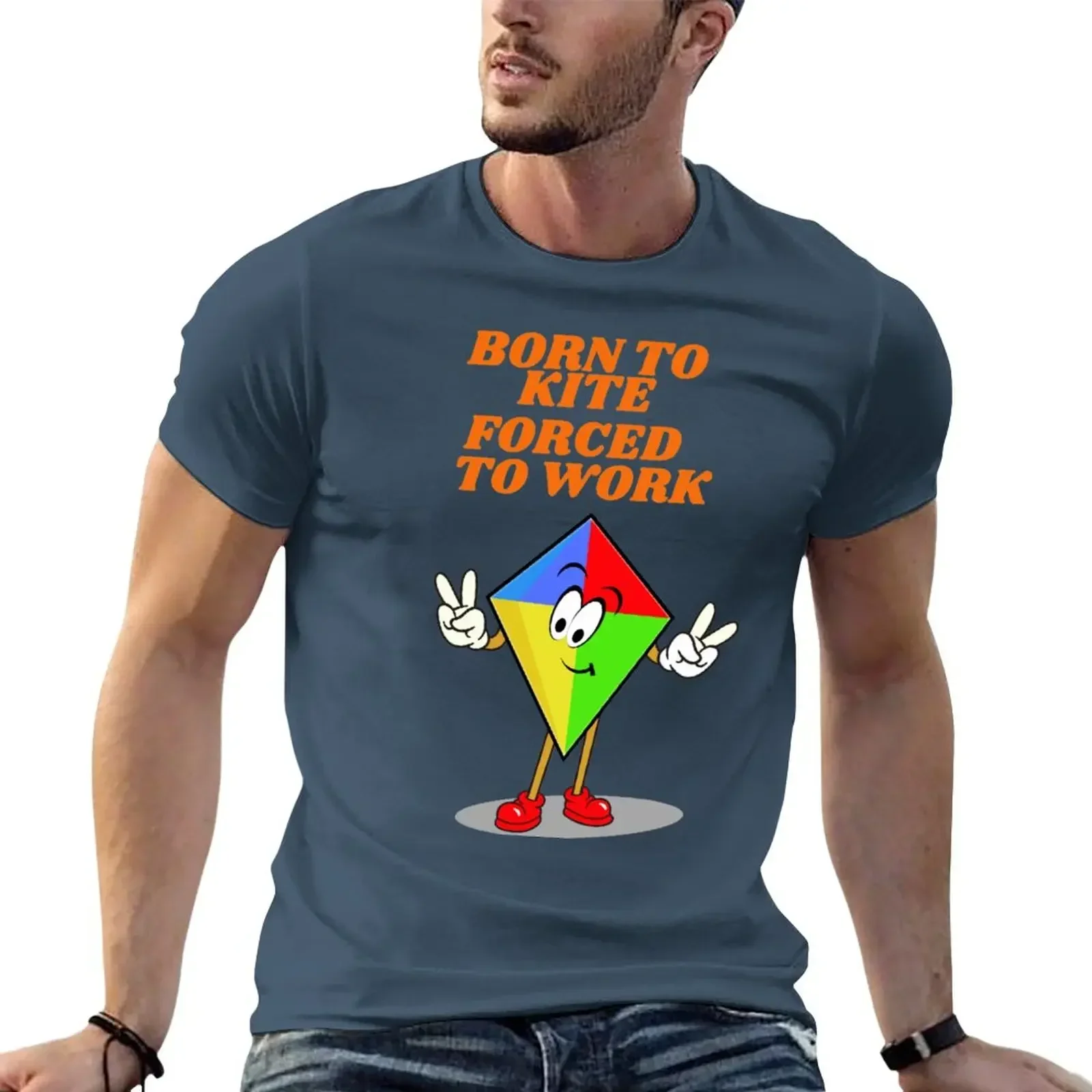 BORN TO KITE FORCED TO WORK T-Shirt anime t shirts anime anime stuff mens fashion