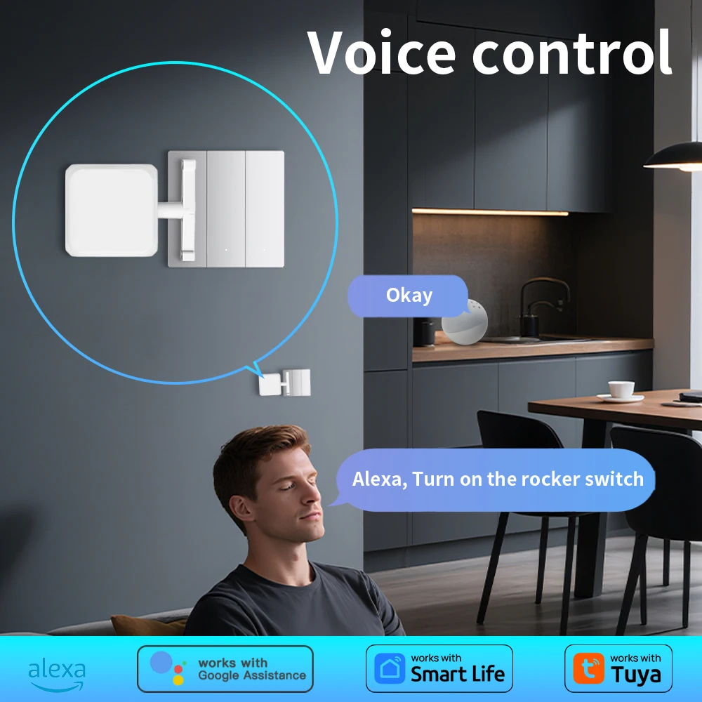 Inteligente tuya rocker switch dedo robô bluetooth malha braço ajustável interruptor imprensa fingerbot suporte google alexa voz assitant