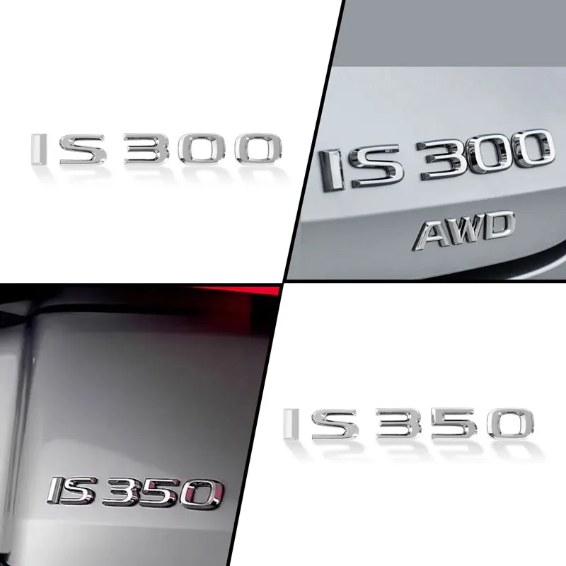 1Pcs Chrome Metal Black Silver IS200 IS300 IS250 IS350 ALTEZZA Logo Auto Body Rear Trunk Emblem Badge Sticker For Lexus