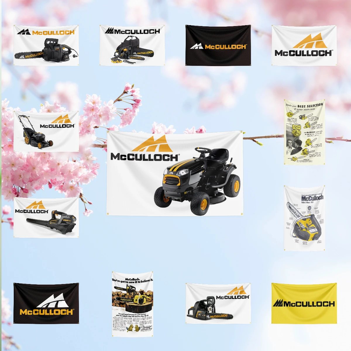 Tool Flag for m-mcculloch chainsaws Fans Banner lightweight wrinkle resistant background decoration Wall Hanging Decor Tapestry