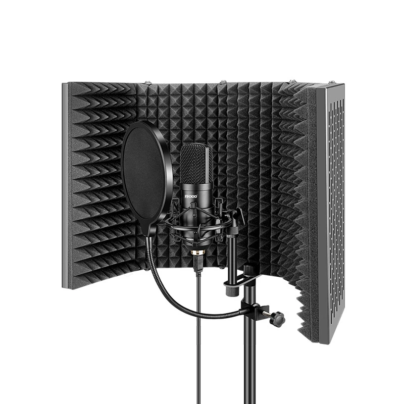 

Recording studio microphone live broadcast metal five door soundproof cover, noise reduction, anti noise, and windproof screen