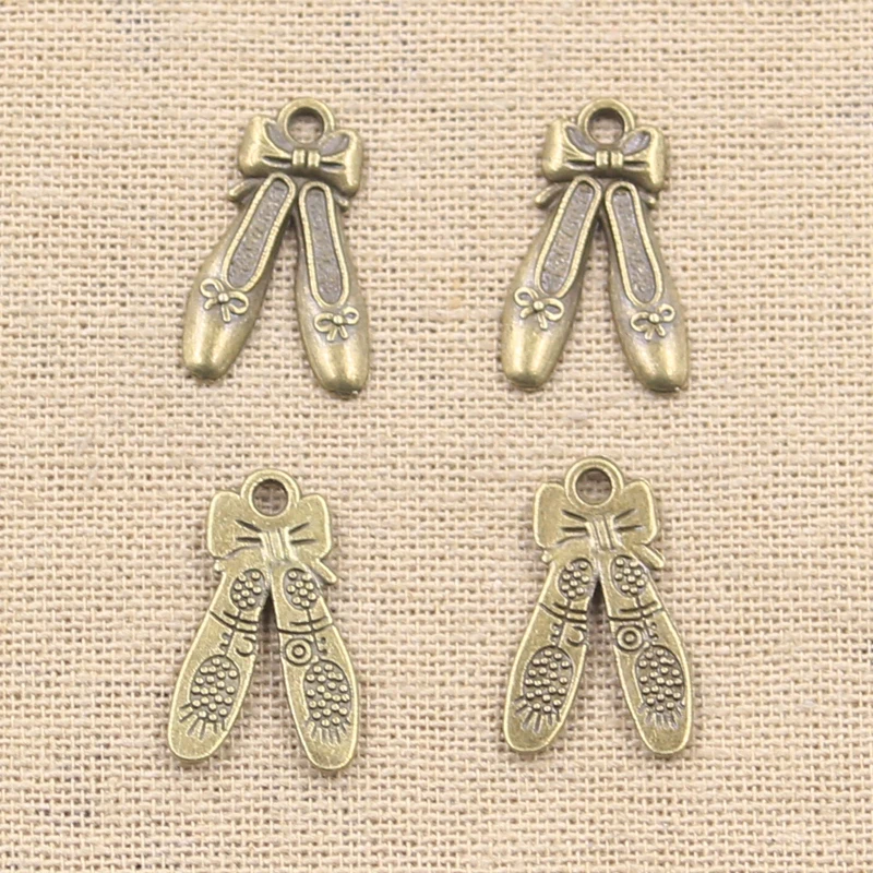 20pcs Charms Ballet Shoes Slippers 20x13mm Antique Making Pendant fit,Vintage Tibetan Bronze Silver color,DIY Handmade Jewelry
