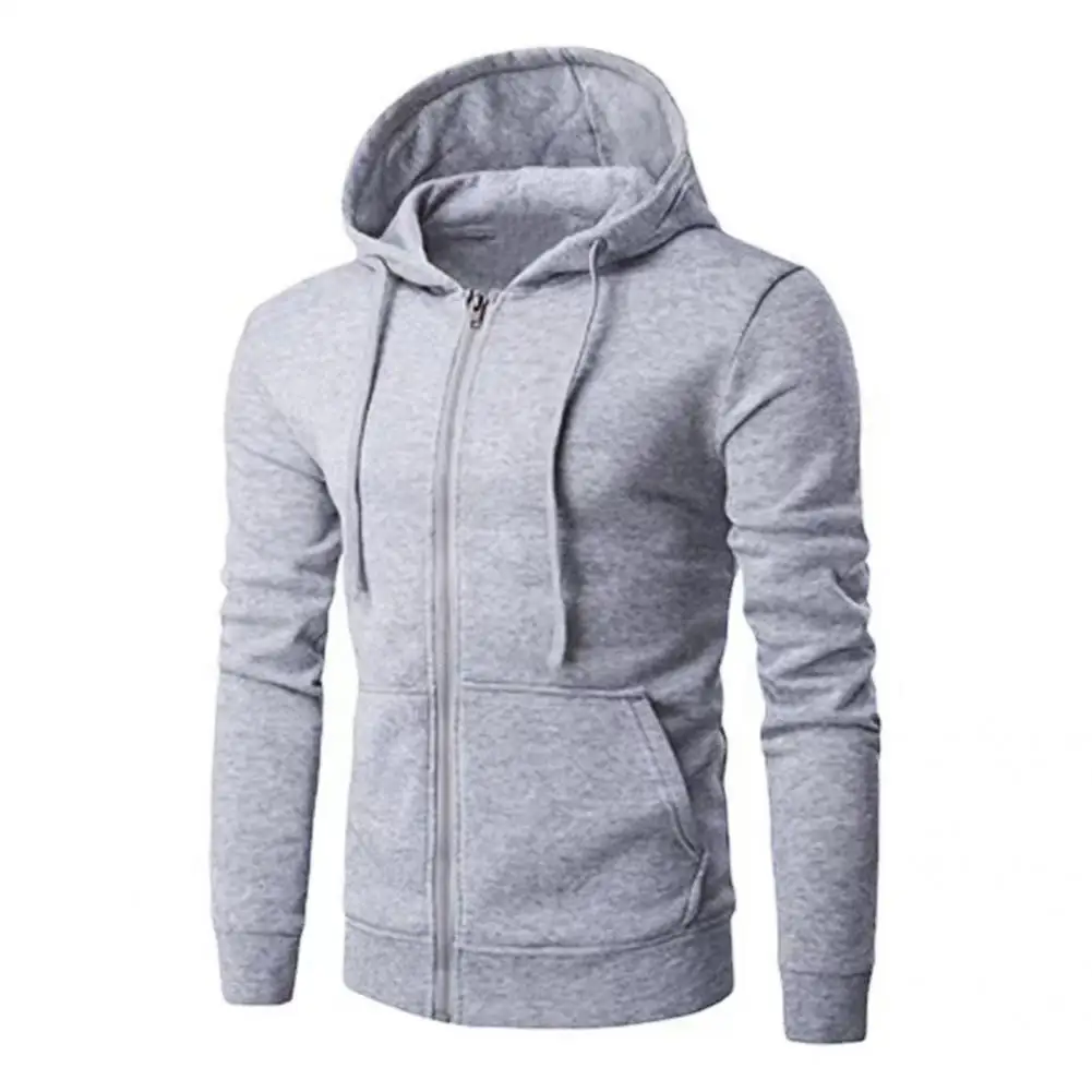 

Popular Men Sweatshirt Comfy Zipper Closure Autumn Hooded Long Sleeve Men Jacket Men Jacket Skin-friendly