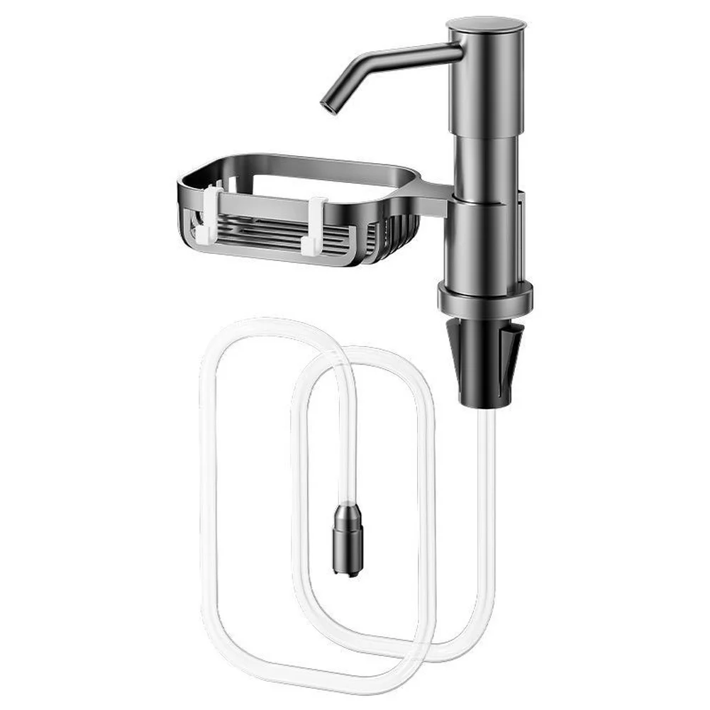 Stainless Steel Soap Dispenser With 1m Tube, Sink Detergent Pump For Kitchen Bathroom Countertop Sink Accessory