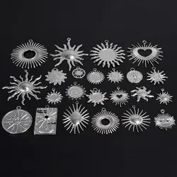 10pcs New Fashion No Fading Sun Pendant High Quality Silver Color Stainless Steel For Women Men Amulet Accessories Diy Necklace