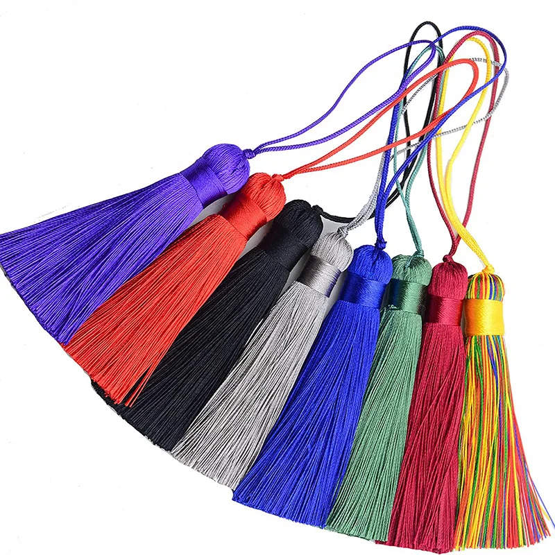 2/4 sztuk 16cm Silk Tassel Chunky frędzle miękkie eleganckie ręcznie jedwabiste Floss frędzle z pętli przewód dla rzemiosła kolczyki...