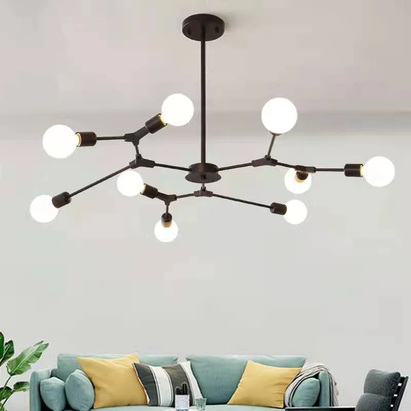 Lustre moderno de led para decoração, sala de estar, quarto, restaurante, luz, estudo, fórmula molecular, iluminação