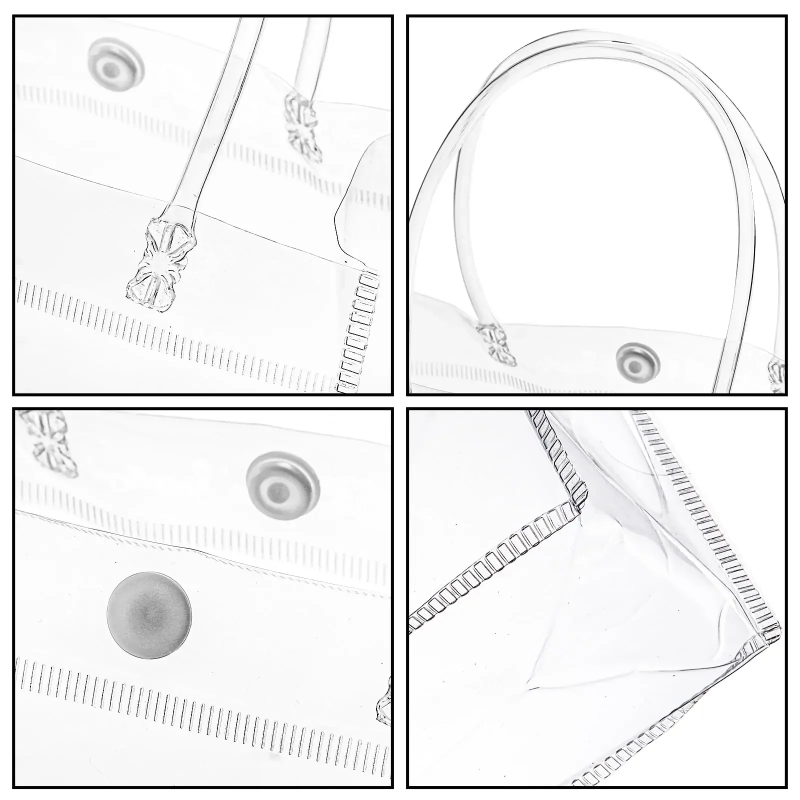 10–100 Stück durchsichtige Geschenktüten aus Kunststoff mit Griff, transparente Geschenktüte, wiederverwendbare Einkaufstasche, PVC-Goodie-Taschen für Hochzeits-Partyzubehör
