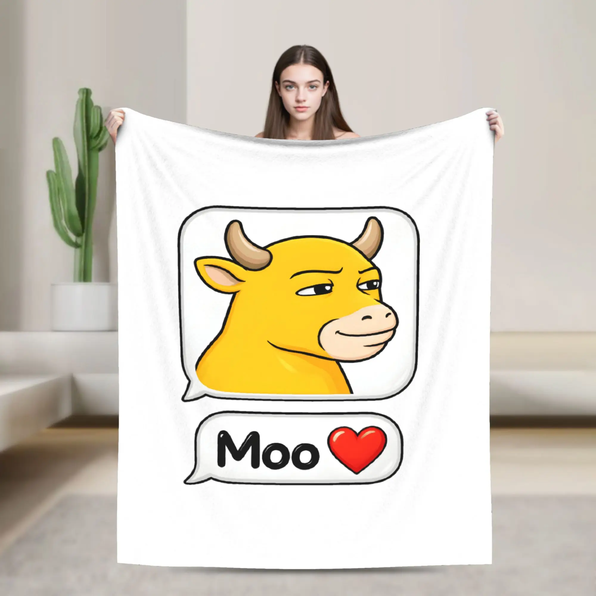 NIU Lai Chinese Cow Internet Viral Meme Flannel Blanket Adults  Soft Cozy Throw Blanket Winter Bedroom Bedspread Sofa Bed Cover