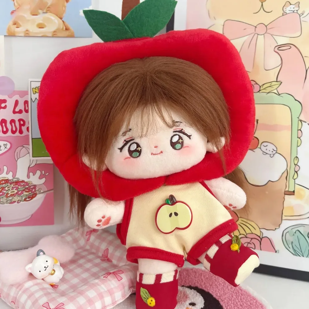 

1 set Tomato Skirt 20cm Cotton Clothes Fruit Hat with Shoes Cotton 's Clothes Outfit Red Set Clothes Children's Gift