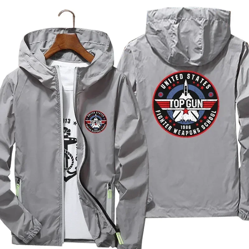 Top Gun Fighter arms School Maverick Goose primavera estate giacca Streetwear con cappuccio cappotto a vento riflettente sottile