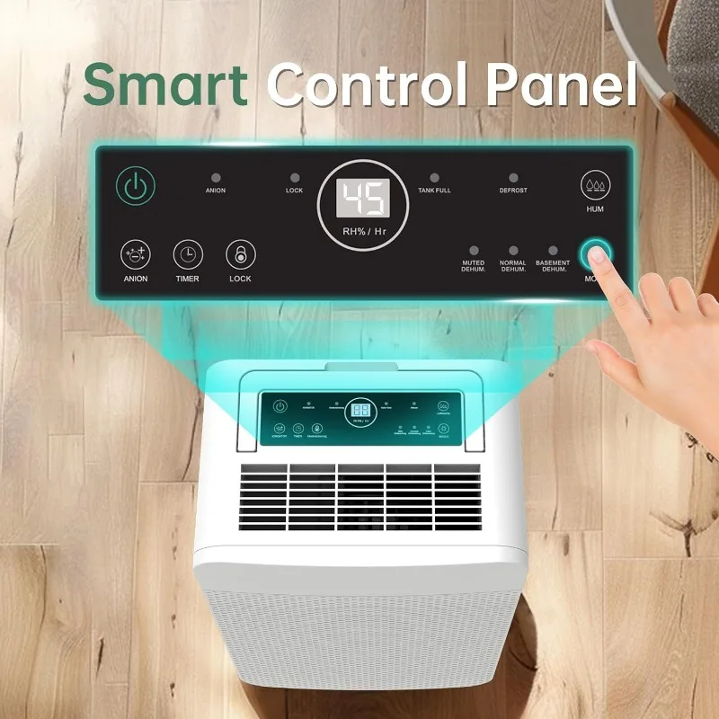 HUMSURE 4500 Persegi. Dehumidifier Ft 70 Pint untuk Ruang Bawah Tanah dan Rumah, Kamar Mandi, Kamar Tidur, Dilengkapi Selang Drainase