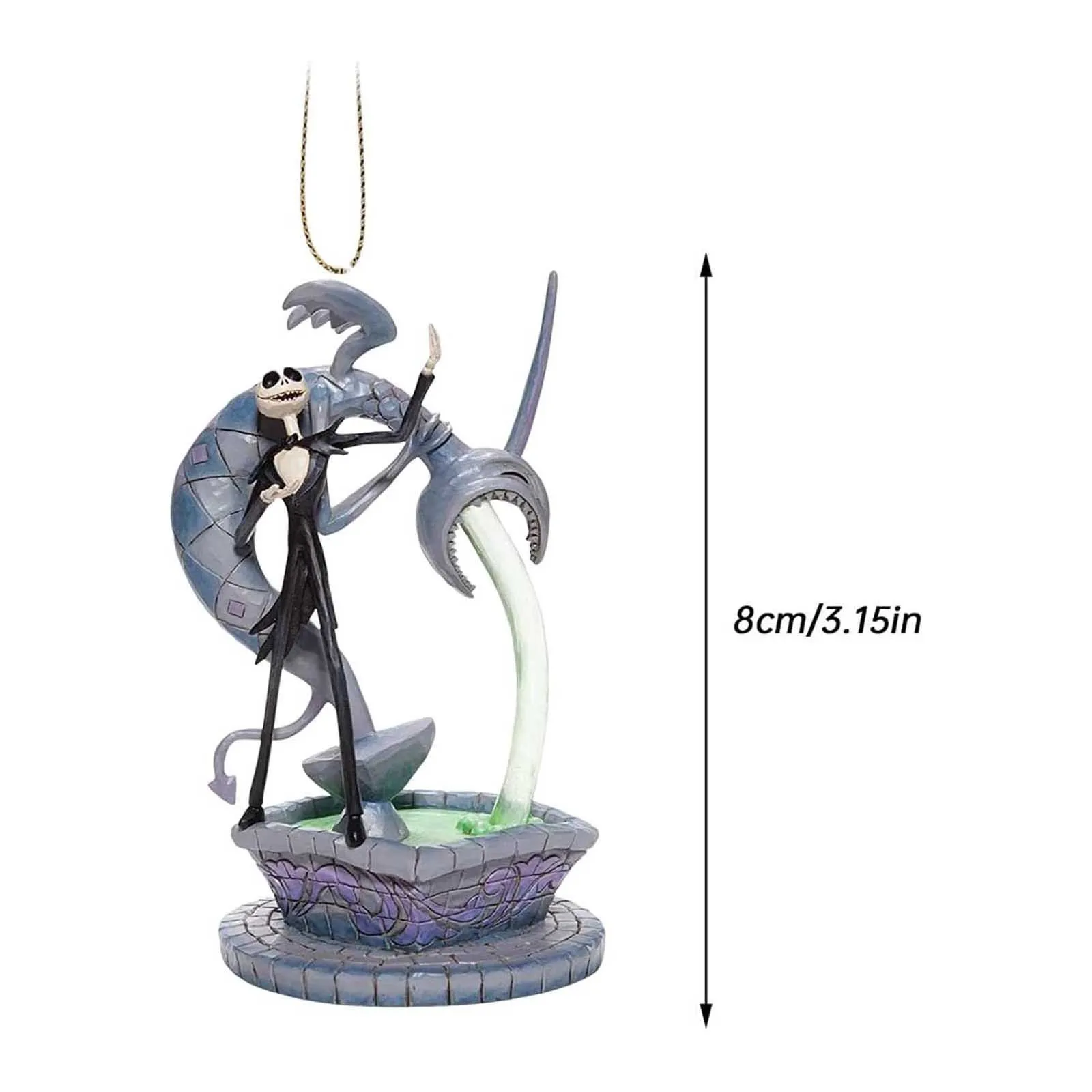 2024 Night-Mare Before Christmas Decorations, 7pcs Acrylic Cute Jack And Sally Christmas Tree Pendants, Flat Christmas Tree